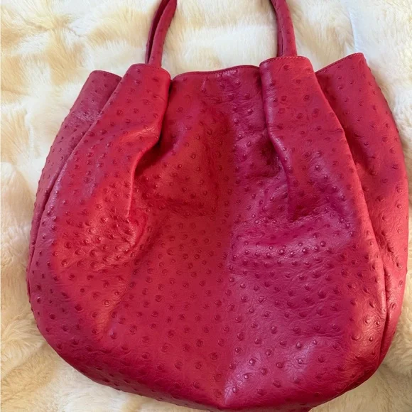Furla Raspberry / Fuchsia Textured Tote Bag (NWT) - Picture 2 of 5